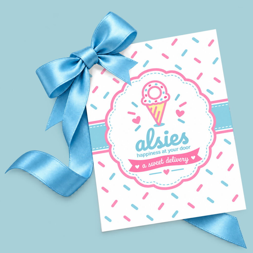 PopBox with ribbon and personalized card